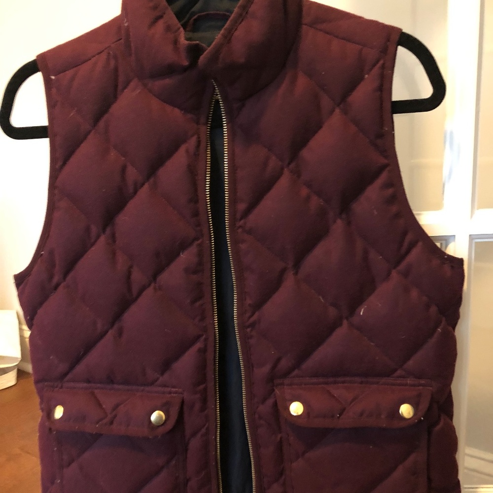 J. Crew Maroon Flannel Excursion Vest